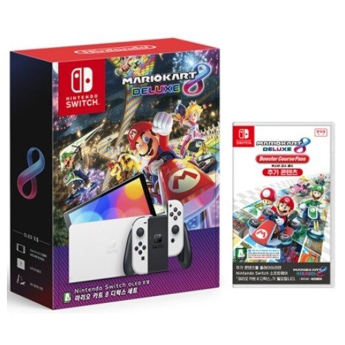 Nintendo 닌텐도 스위치 OLED 마리오 카트 8 디럭스 세트 4인용 게임 패키지